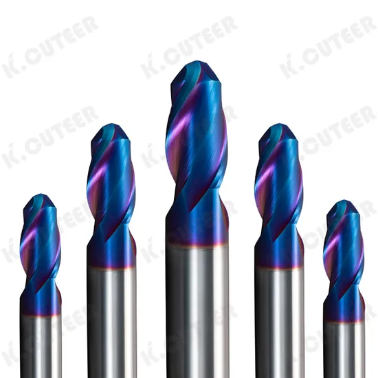 65-Degree Tungsten Steel Round Nose Extended CNC Ball End Mill